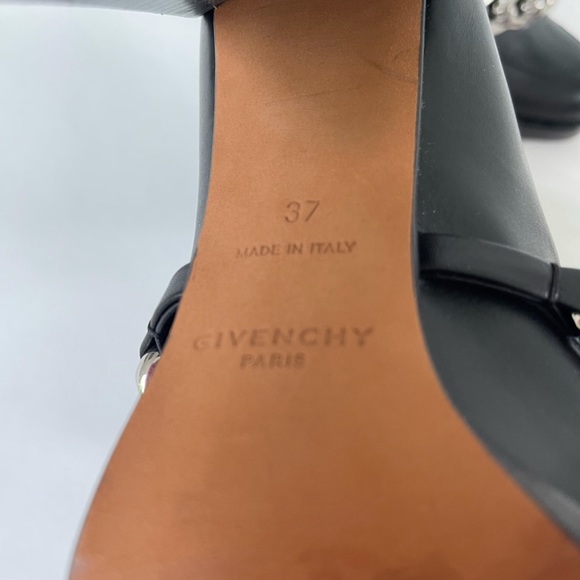 Givenchy black chain link booties with block heel and elastic side - size 37 - Picture 8 of 8